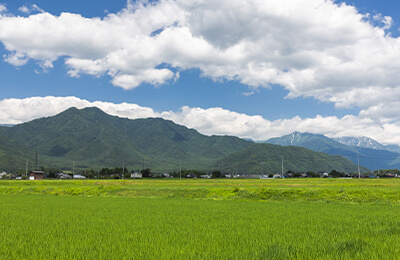 安曇野〜大町間の田園風景